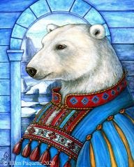 Osku polar bear animal portrait art print