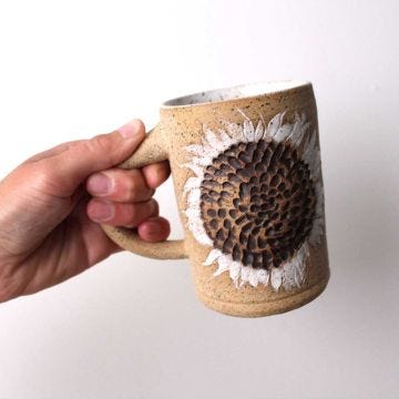 White Sunflower Mug