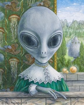 La Turista Renaissance alien portrait