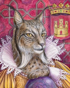 Dona Lubican Iberian lynx animal portrait art print