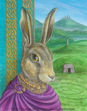 The Bard European hare animal portrait art print