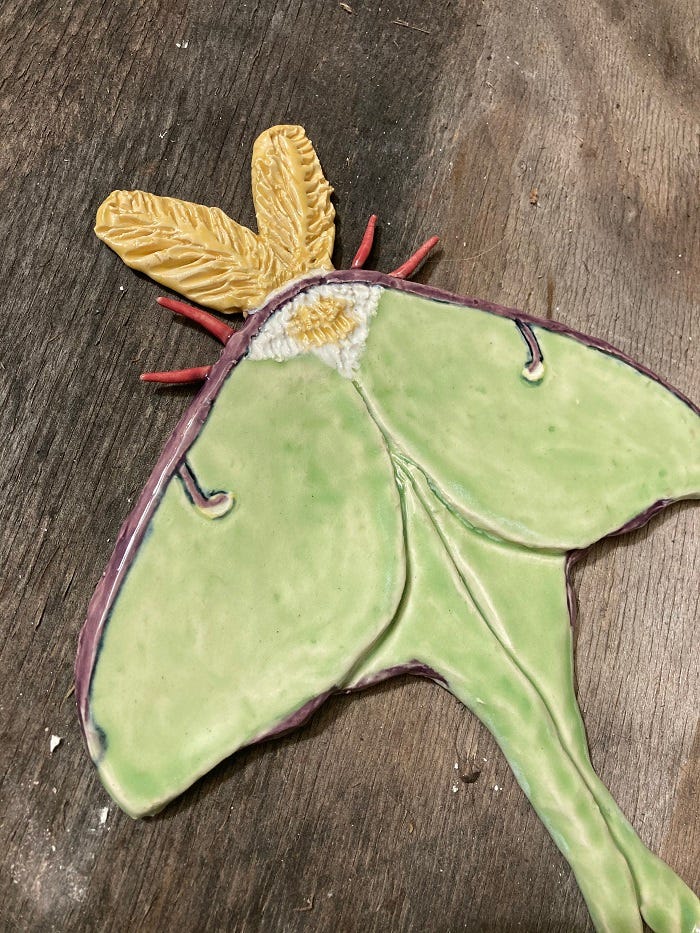 Lisa Conklin Conn Studio Pottery - Luna Moth