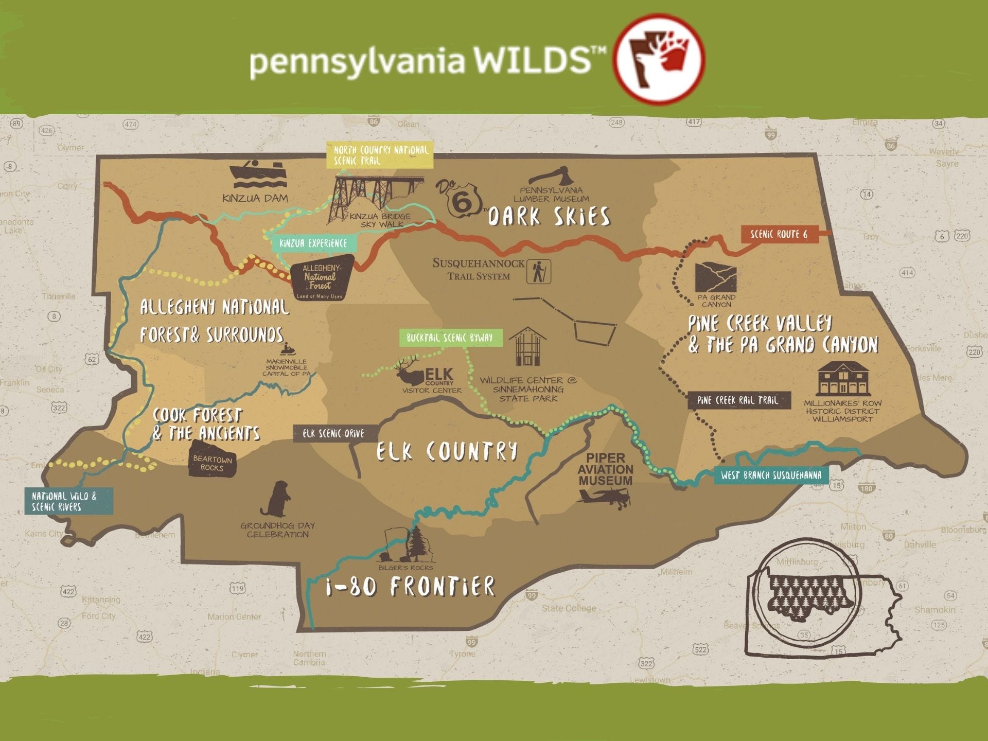 PA Wilds Landscapes Map